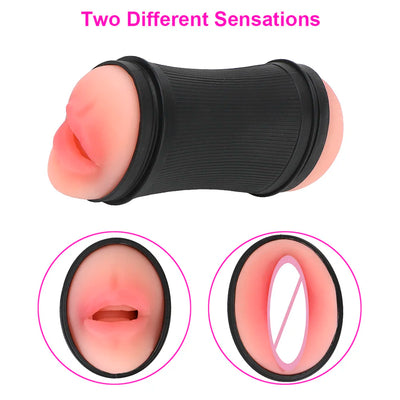 15cm Pump Penis Enlargement Sex Toys for Men Adult Male Masturbator Machine Realistic Vagina Mouth Real Pussy 2 in 1 Erotic Shop