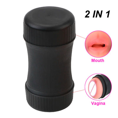 15cm Pump Penis Enlargement Sex Toys for Men Adult Male Masturbator Machine Realistic Vagina Mouth Real Pussy 2 in 1 Erotic Shop