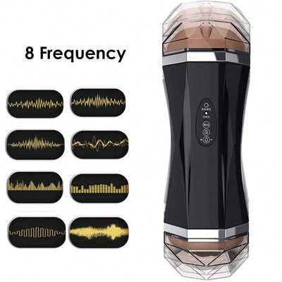 Male Masturbaters Automatic HandsFree Masturbator Cup Sucking Stroker Men Sex Toys Male Masturbators Cup Sex Toys Suction Cup, Multi Speed Vibrating Penis Vibrator Men Sex Toys, Male Masturbator Lasting Delay Endurance Exer Penis Massager Trainer