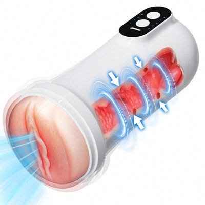Male Masturbator with 9-Frequency Control - Rechargeable Silicone Adult Toy for Men, Battery-Powered (300mAh)