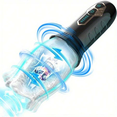 Masturbator Cup Electric Masturbator Cup Man Masturbating for Men with 5 Rotation Modes 10 Vibration Modes Sex Toy for Men Solo Transparent Blowjop Sucking Machine Masturbators Sex Toy Sets for Men Vi