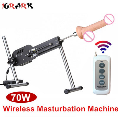 70W Powerful Sex Machine Automatic Dildo Vibrator for Women Men Wireless Remote Control Telescopic Masturbation Machine Sex Toys