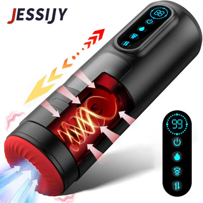 Automatic Male Masturbator with 9 Sucking Thrusting Rotating Modes Heating Stroker Blowiob Machine LCD Display Sex Toy for Men