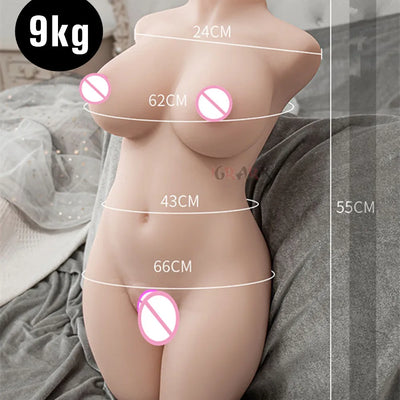 จิ๋มกระป๋องก้นตุ๊กตายางขนาด9กก. ทำจากซิลิโคนที่เหมือนจริง3D เซ็กซ์ทอยสำหรับผู้ชายเกมอีโรติกสำหรับผู้ใหญ่