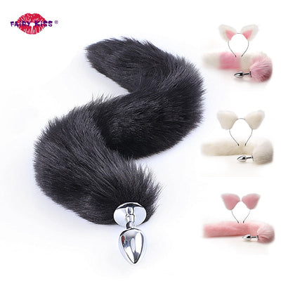 Anal Toys Tail Plug in The Ass Metal Butt Plug for Women Fox Tail Erotic Sex Shop Anal Dilator Buttplug Adults Goods for Couples