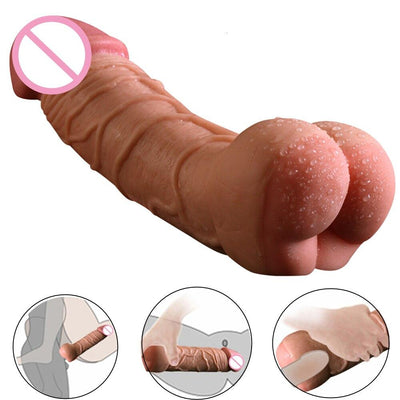 Enorme Realista Dildo Ampliador Manga P¡§onis + Sexo Anal Masturbador Masculino Bolso Buceta Falso Ass Sexo Brinquedos Para Casais Adulto Pau