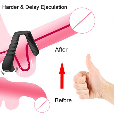 Vibrator Cock Ring Penis Delay Ejaculation Cockring on For Man Sex Toys for Men Couple Rings Penisring Toys for Adults 18