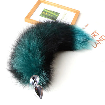Real Fox Tails Anal Plug Soft Touch Metal Butt Plug Tail Erotic BDSM Sex Toys for Woman Couples Adult Role Play Games