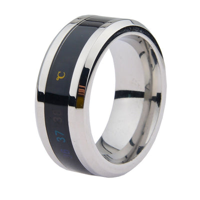 LED Temperature Cock Ring Steel Mood Emotion Feeling Intelligent Temperature Sensitive Ring Stop Premature Ejaculation Erection