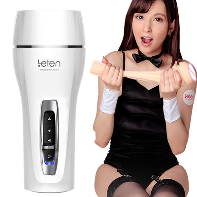 Leten Clamp Sucking Vibrating Male Masturbator Cup Realistic Vagina Real Pussy Sexual Moaning Sex Machine Sex Shop for Man