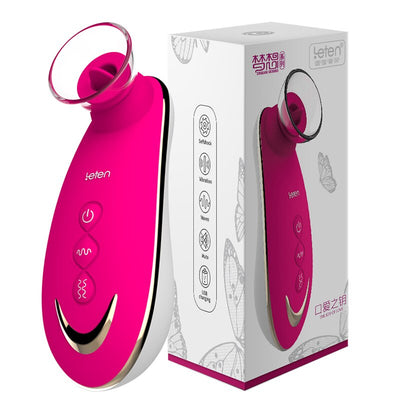 Leten Sucking Tongue Licking Vibrator, Oral Sex Products Pussy Pump Vagina Massager Stimulate Clitoris Nipple Sex Toys for Woman