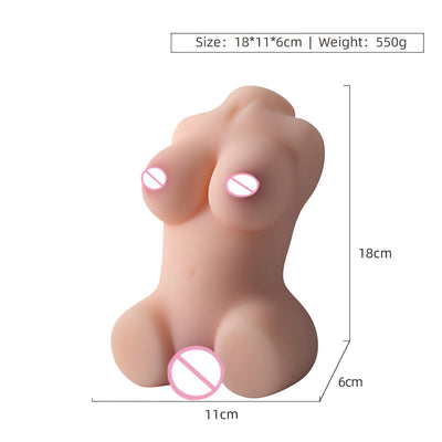 Mini Sex ครึ่งเซ็กซี่ตุ๊กตา Sex ตุ๊กตาตูดเต็มหน้าอก Masturbator คัพ 3D ที่สมจริง Textured ช่องคลอดนุ่ม Boob ของเล่นเซ็กซี่