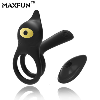 New Couples Delay Ejaculation Penis Vibrator with Double Cock Ring Nipples Massager Adult Sex Toys for Men Clitoris Stimulator