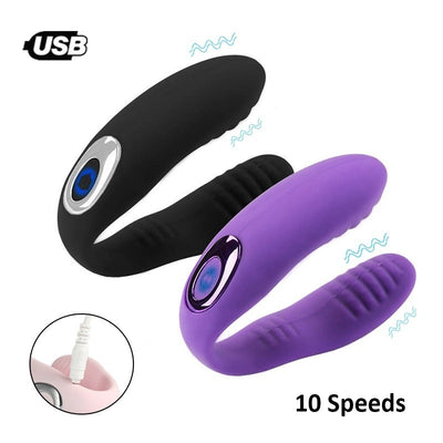New Women Female Powerful 10-speed U-type Clit-oral Vib-rator Rechargeable Massager Adult Couple S-ex Toy