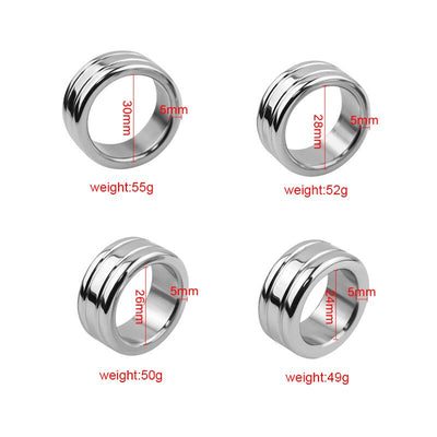 Stainless Steel Cock Ring Metal Penis Bondage Lock Restraint Ring Male Time Delay Ejaculation Penis Ring BDSM Sex Toy for Men