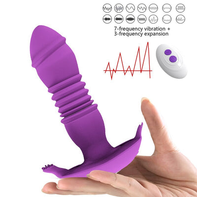 Telescopic Vestibule G-spot Vibrator with Remote Control Waterproof Vibrating Vagina Clit Stimulator Sex Toys for Women &Couples