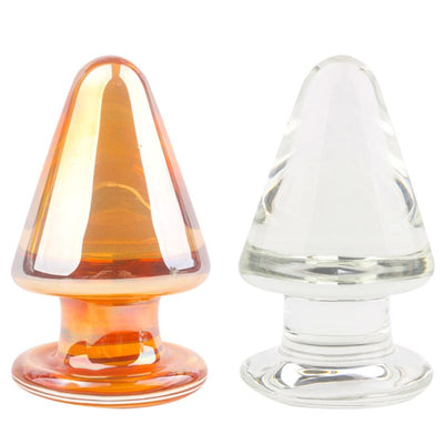 Transparent Butt Plug Waterproof Women Glass Massager Stimulation Adult Sex Toy 8.5 X 5.4cm