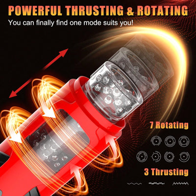 Automatic Male Masturbator Rotating and Thrusting Sex Toy Man Masturbation Bj Cup with Handsfree Adjustable Suction Cup Auto Stroking Machine Men's Adult Pleasers Sex Toys Tight Sleves Portable Electric Masterbation