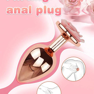 Sex Toys Anal Toys Buttplug Rose Shape Anal Toys Anal Sex Toys for Men Women and Beginners and Advanced Users Sex Toy for Vagina Anal Training But Plug for Anal Trainer Plug Anal for Couples