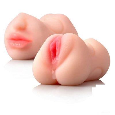 3in1 Pocket Pussy Male Masturbation TPE Realistic Mouth Anal Vaginal Oral Sex Toys for Men