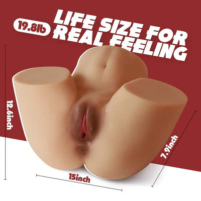 19.8LB Pocket Pussy for Men Men's Sex Toys, Male Masturbator Stroker Lifelike Sex Toys for Men 3D Realistic Butt, Female Adult Torso  with Hole Deeper Vagina & Tight Anal Male Masturbator Stroker