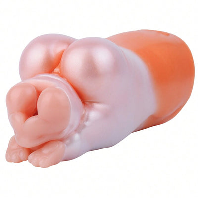 Corgi-Inspired Rabbit Animal Male Masturbation Cup Single Channel Silicone with Realistic Textures Soft Silicone Portable for Men