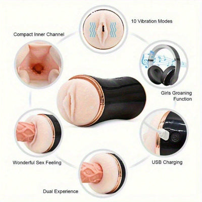 Male Masturbators Cup - Penis Training Masturbator, Pocket Pussy Cup, Automatic Sucking Male Mastubation - 7 Vibration Pocket Pussy Male Stroker with Realistic Textured, Toy Mens Adult Male Sex Toys for Men,Simulated Sex Experience, Realistic Textured Vag