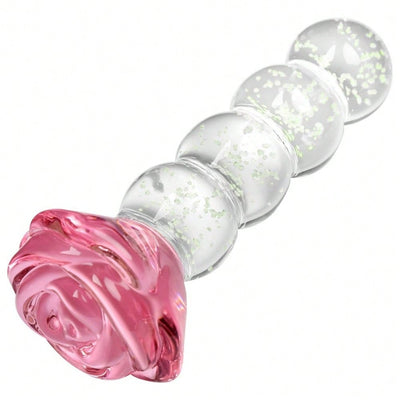 Rose Anal Plug Glass Butt Plug Anal Dildo Training Toy Anal Beads Crystal Glass  Prostate Massage Masturbation  Adult Sex Toys for Men Women Gay  Lesbian Couples Play