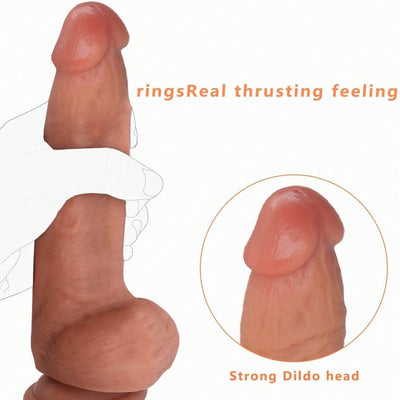 Sex Toy for Women Realistic Silicone Dildo,Body-Safe Material Strong Suction Cup Ultra Soft Lifelike Thick Anal Dildo for Men G Spot Stimulator with Curved Shaft and Balls Throat Trainer