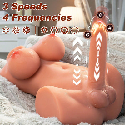 1PC Sex Doll 16.8 Lbs Torso Sex Toys with 5.9 Inch Realistic Dildo and Soft Breasts Unisex Anal Sex Stroker Couples Men Women Adult Toy for Masturbation