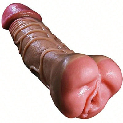 2 in 1 Realistic Masturbation Pocket Pussy Masturbators Adult Sex Toy with 3D Textured, Soft Lifelike Penis Clitoris Vaginal G-Spot Penis for Male Women