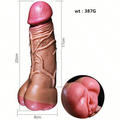 2 in 1 Realistic Masturbation Pocket Pussy Masturbators Adult Sex Toy with 3D Textured, Soft Lifelike Penis Clitoris Vaginal G-Spot Penis for Male Women
