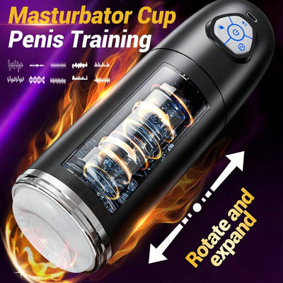 Male Masturbator Sex Toys Electric Masturbator Man Hands-Free Cup 10 Thrusting Stretch and Telescopic Rotation, Sex Toy for Men, Masturbating for Men, Auto Thrusting Vibrator, | Adults | Male Sex Toys
