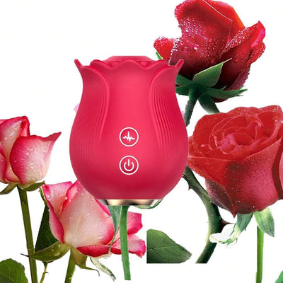 2025 Third-Generation Rose Tongue Licking, Sucking, and Jumping Egg, Telescopic Vibrator, Female Equipment, Adult Sex Products  Red
