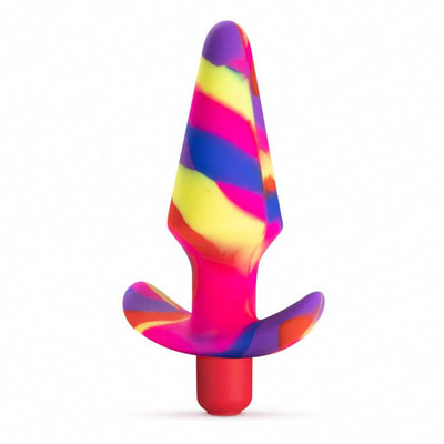 Eden 10 Vibration Modes - 5" Platinum Cured Silicone Satin Smooth Anal Butt Plug with Anchor Base
