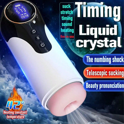 Automatic Male Masturbation Cup with LED Display, Male Masturbator Toys with Multiple Vibration Modes, Inhalation and Insertion Male Masturbator Pouches, Audible and Heated Adult Sex Toys
