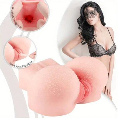 Life-Sized Vibrating Sex Doll Realistic Butt Pocket Pussy Ass Male Masturbators, Stroker Female Torso Hip Adult Sex Toys for Men Sex Dolls (2.8lb)