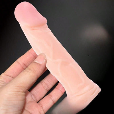 Male Masturbator Sex Toys, 2 in 1 Pocket Pussy Stroker with Penetrable Pee-Hole and Anus, Silicone Lifelike Dildo Shape Male Masturbation Sleeve Balls and 3D Realistic Texture for Gay Couple 7.88inch