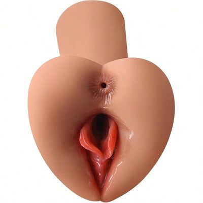 Realistic Pocket Pussy Male Masturbator, Soft Male Stroker Adult Sex Toys with 3D Tight Vagina Anus, 2 - in - 1 Portable Pocket Pussies Penis Training for Men Masturbation Brown, L