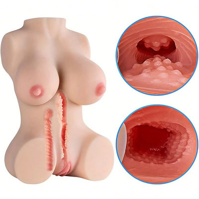 3.5LB Sex Doll Female Realistic Sex Torso with 3 in 1 Pocket Pussy Ass Stroker Sex Toy, Life-Sized Big Boobs Vaginal and Anal Adult Sex Dolls for Men