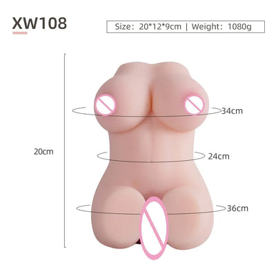 เซ็กซ์ทอยสำหรับผู้ชาย18 + ครึ่งร่างกายตุ๊กตาเซ็กซี่ตูดจริงช่องคลอดถ้วยจิ๋มกระป๋อง