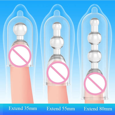 3 Sizes Reusable Lengthen Penis Enlargement Extend  Penis Extension Sleeves  Extender Sex Toys for Men Bondage Gear Sex Shop