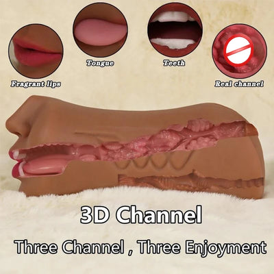 3 in 1ช่องคลอดทวารหนักเซ็กซ์ทอยช่วยตัวเองสำหรับผู้ชายซิลิโคนช่องคลอดช่องคลอดจิ๋มช่องคลอดสำหรับผู้ชายกระตุ้นอวัยวะเพศชายของเล่นทางเพศ