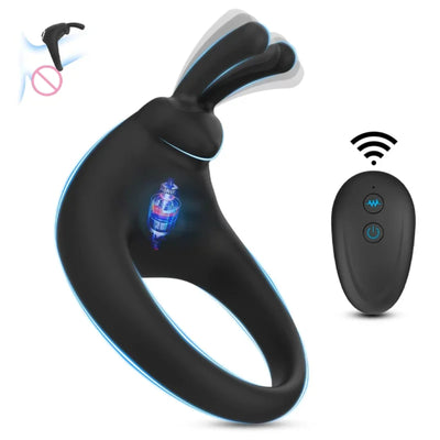 Penis Ring Vibrator Wireless Remote Control Clitoris Stimulation Delay Ejaculation Enlargement Erection for Men