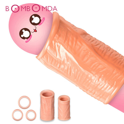 5PCS Foreskin Correction Penis Sleeve Cock Ring Glans Stimulate  Sex Toys for Men Delay Ejaculation Screw Shape Two Sizes