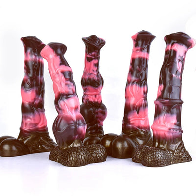 FAAK Fantasy Large Horse Dildo Sucker Silicone Multi Color Penis with Testis Sucker Female Masturbator Anal Plug for Women Men