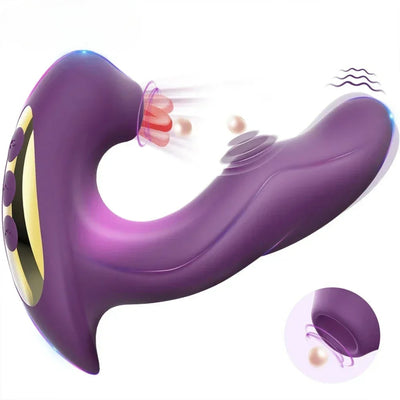 Kushor 3 ใน 1 Clitoral Sucking Vibrator หญิงสําหรับผู้หญิง Clit Clitoris Sucker ลิ้นเลีย Dildo ผู้ใหญ่ Goods Sex ของเล่นหญิง