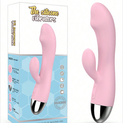 2 in 1 Rabbit Vibrator,Female Clitoral G Spot Stimulator,Vaginal Dildo Vibrator,Adult Sex Toys for Women Couple,12 Vibration Modes