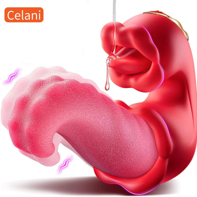 3 ใน 1 Swing Tongue Vibrator สําหรับผู้หญิง 10 โหมดการสั่นสะเทือนหัวนม Clitoral Stimulator หญิง Masturbator ช่องปากเพศของเล่นผู้ใหญ่