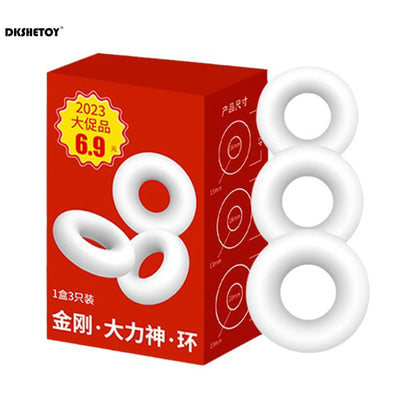 3pcs Penis Rings Semen Lock Cock Rings Sleeve Delay Ejaculation Silicone Beaded Time Lasting Erection Sex Toys for Men
